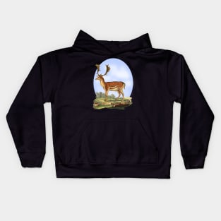 Fallow Deer Nature Illustration Kids Hoodie